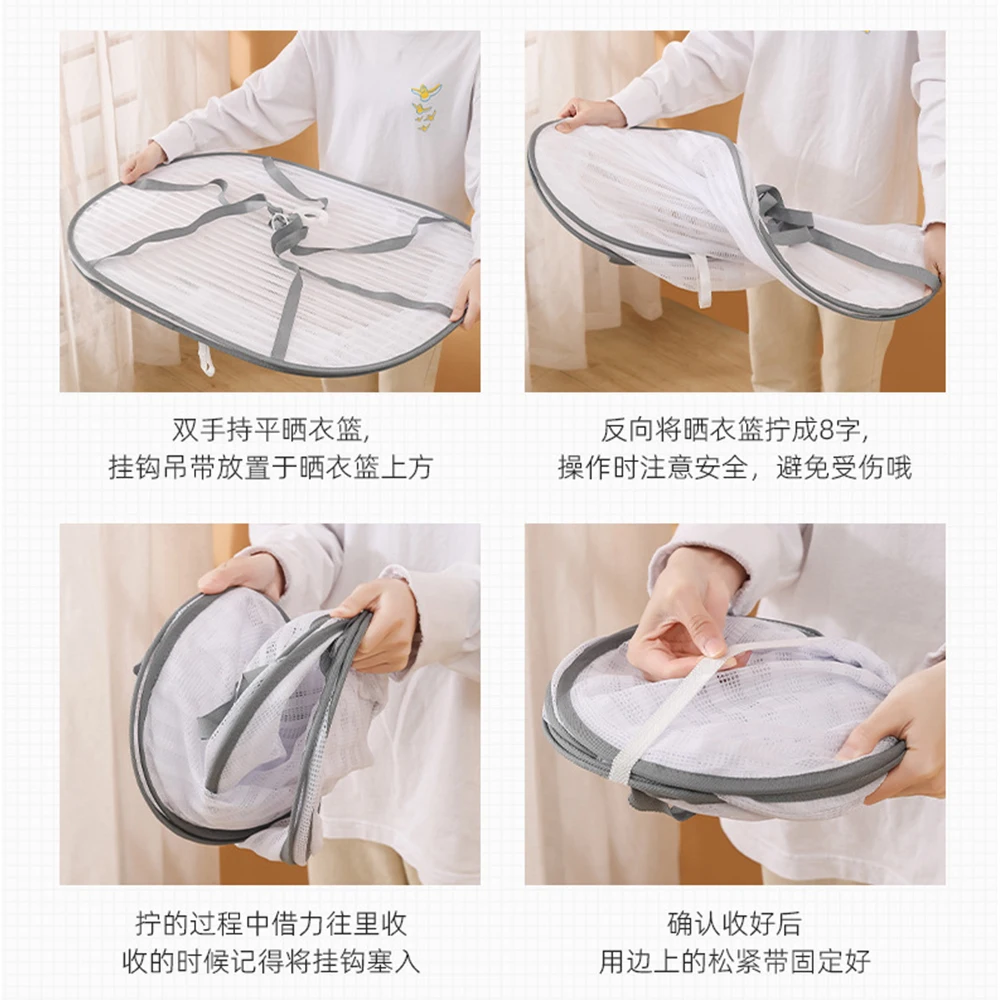 70cm Drying Net 3layer Hanging Clothes Drying Nets for Fruit Herbs Foods Dryer Cage Breathable Storage Rack Cleaning Dry Tools 4