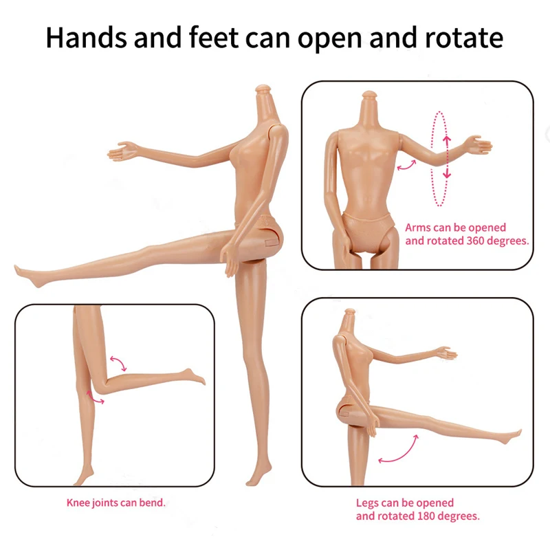 New 30cm Doll's Body 1/6 Bjd 7 Joints Movable 27cm Height Doll Body Girls Diy Dress Up Toys 3