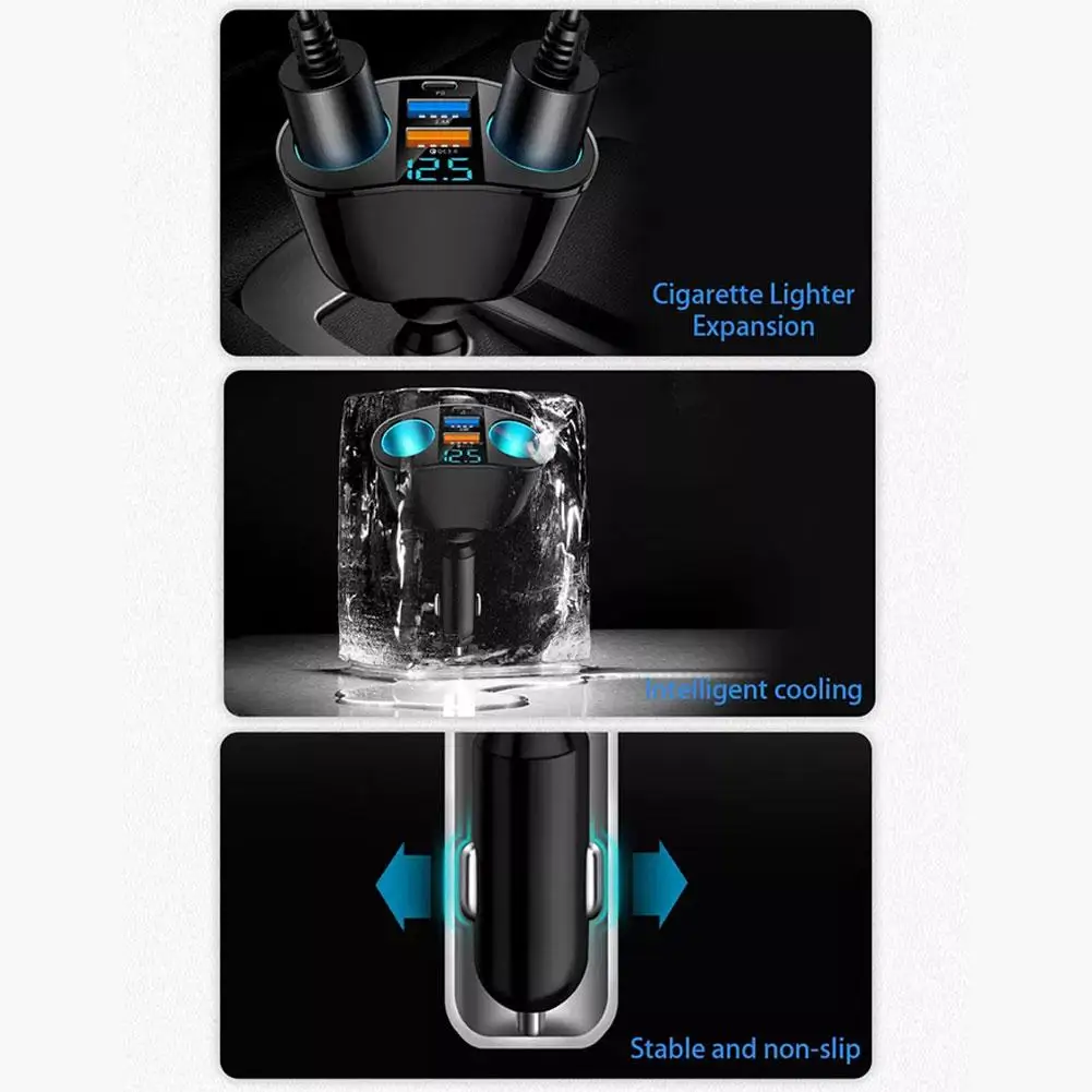 Caricabatterie per Auto QC3.0 12V/24V, Adattatore di Alimentazione USB Doppio, Presa Accendisigari, Caricatore Rapido per Telefono - Image 6