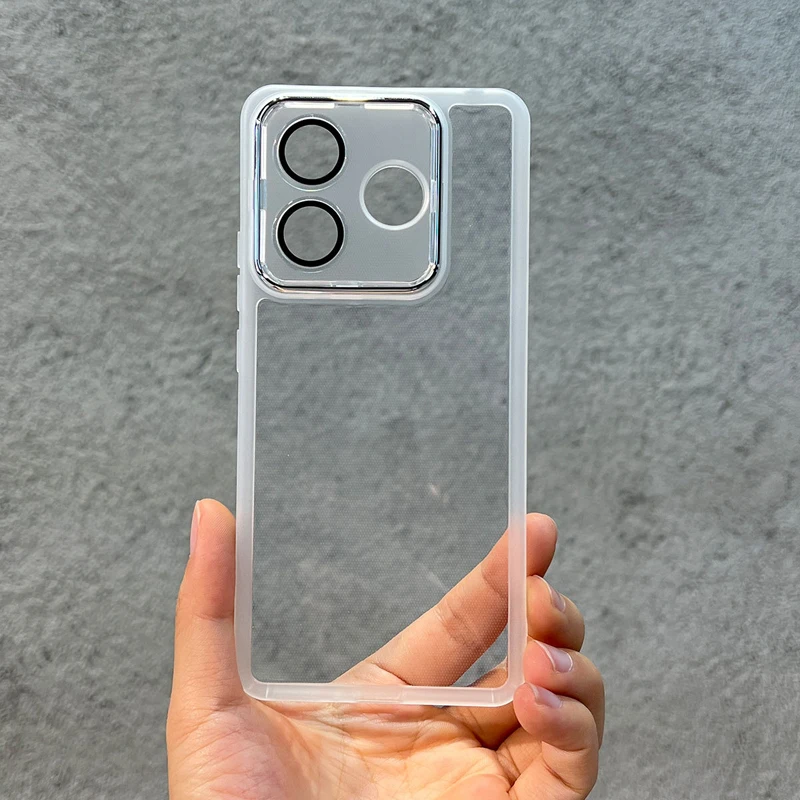Transparent Silicone Phone Case with Camera Lens Protector