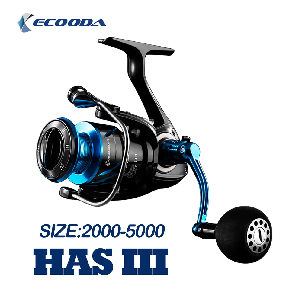

Original Ecooda Spinning Fishing Reel Carbon Body Front Drag HAS 2000/3000/4000/5000 Saltwater Fishing Reel