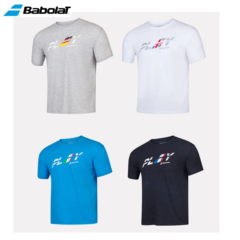Men Original Babolat Tennis Apparel T-shirt Exercise Country Tee Comfortable Breathable Sweat-absorb Clothes Gym O-Neck T-shirt