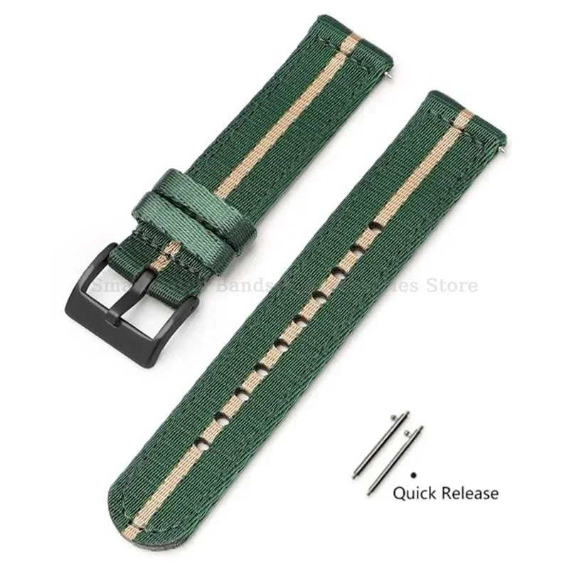 Premium Woven Nylon Watch Band with Quick Release and Stainless Steel Buckle