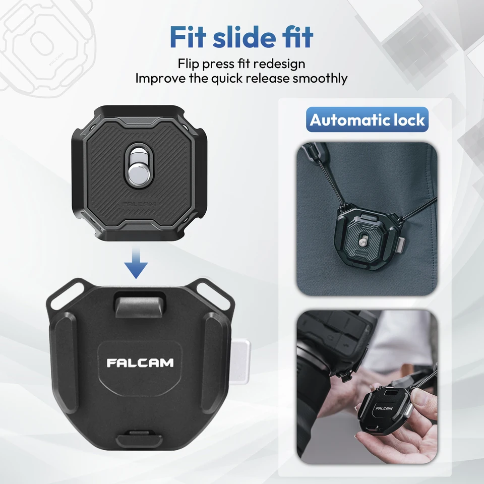 Falcam F38 V2 범용 어깨 스트랩 빠른 릴리스 플레이트 Arca 스위스 DSLR 카메라 삼각대 슬라이드 마운트 어댑터 카메라 클램프