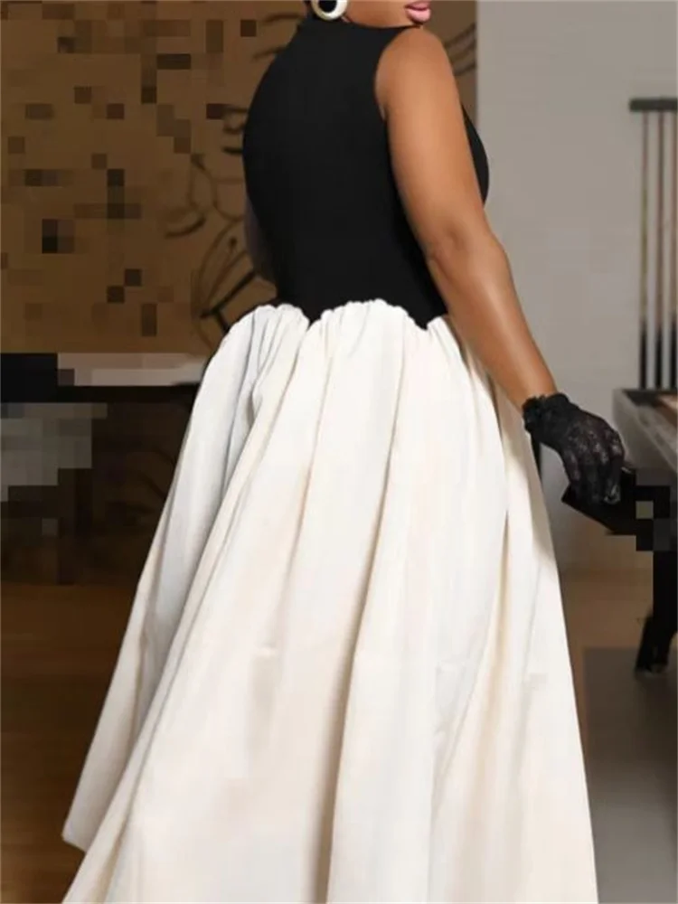 Wmstar Dresses for Womeny Sleeveless Bodycon Stretch Maxi Dresses Sweet Patchwoork Summer Clothes Wholesale Dropshipping 2025