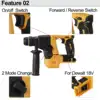 Brushless Electric Cordless Rotary Hammer Drill Dual Functionality Rechargeable Hammer 26mm Impact Drilll For Dewalt 18V Battery 3