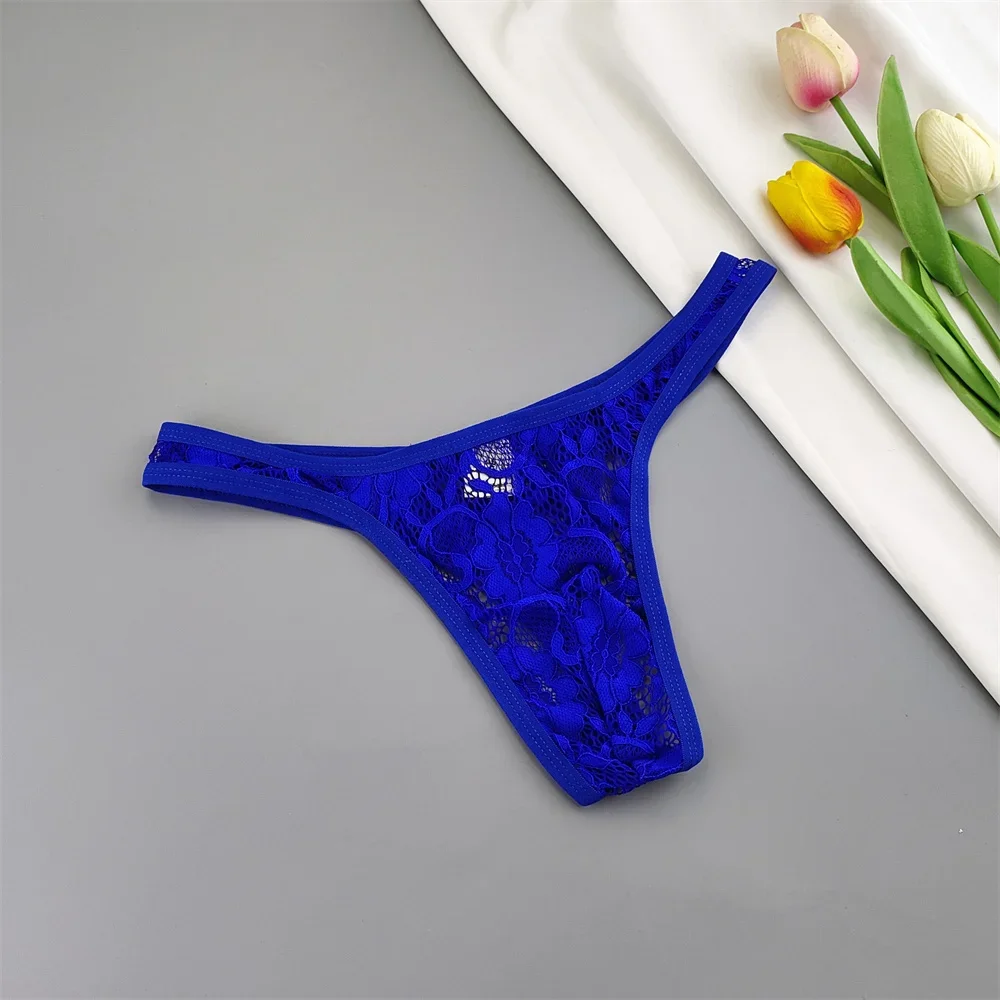 Description Picture 5 of itemSexy Men's Erotic Panties Semi Transparent Floral Lace Thongs G String Plus Size Male Underwear Lingerie
