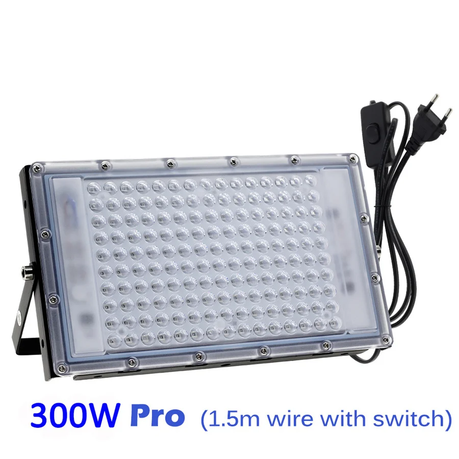 100W 300W LED UV Black Light Flood Light with Plug IP65 Waterproof Neon Glow Ultraviolet Lamps for Bar Nightclub Party Halloween