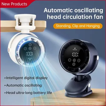 Ventilateur de table portable USB rechargeable, ventilateur de plafond à pince pour l'été, 4000 mAh, 100 vitesses, pour bureau, extérieur, chambre, ventilateur de bureau électrique 1