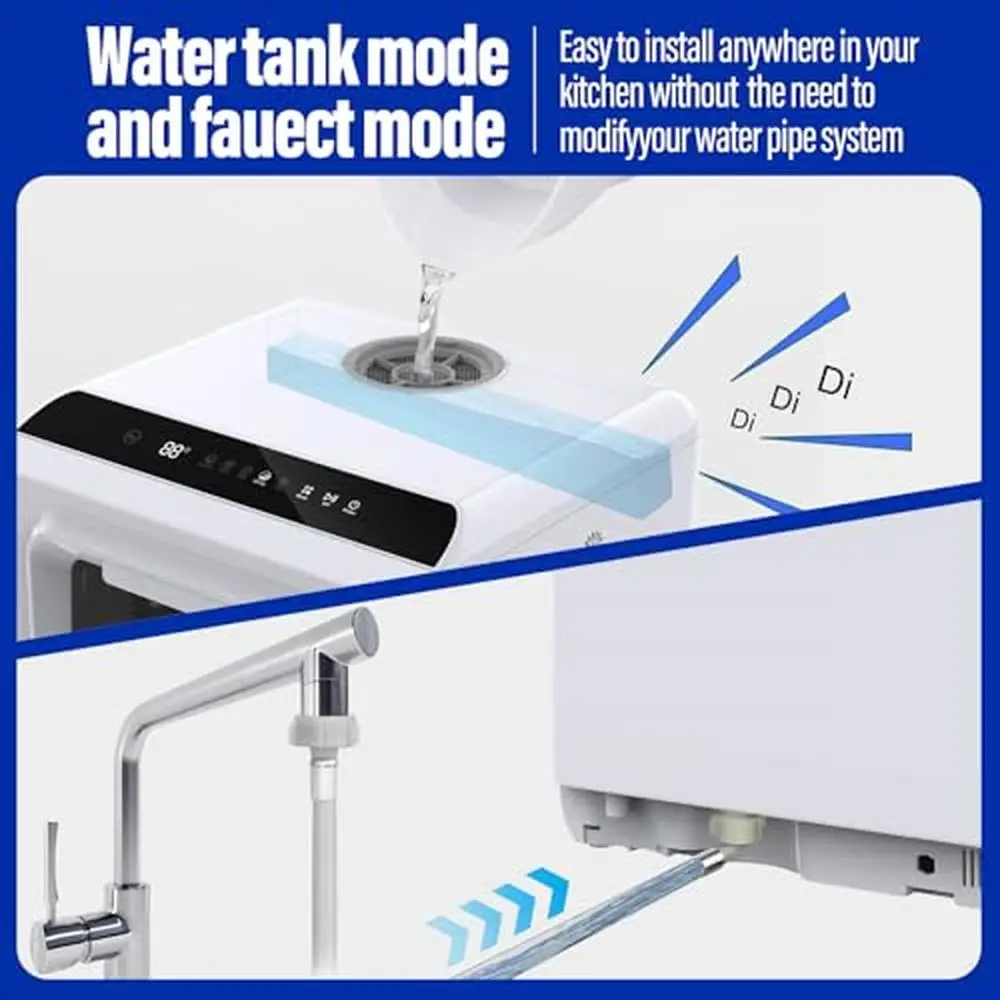 Compact Countertop Dishwasher 5L Tank 6 Cleaning Programs Double Spray Arm Design 3in1 Dishwasher Dryer Cabinet  Mini Dishwasher 3