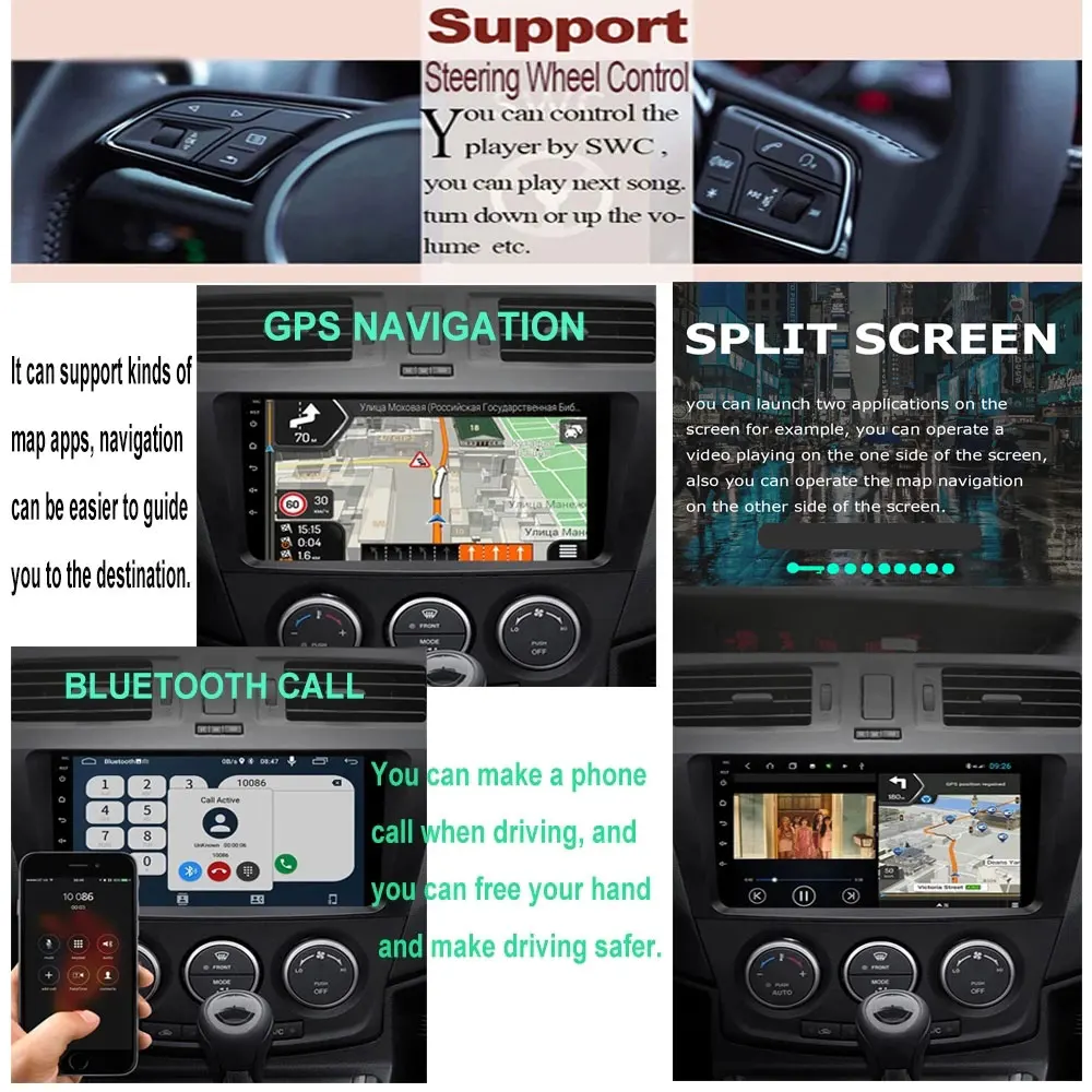 ڵ  Ƽ̵ ׺̼ GPS ī޶, ڵ ī÷, ׷ ÷̾, 4G + WIFI, ȵ̵ 13,  Ŭ 3 CLIO 3 2005-2014