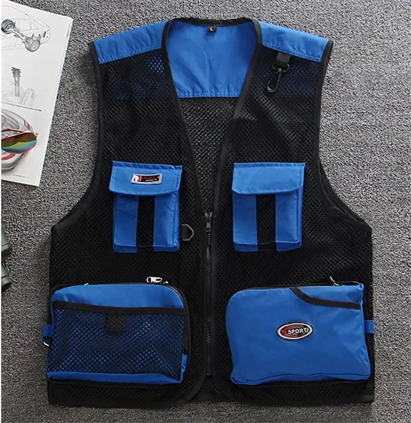 Size L to 4XL Outdoor Sport Many Pockets Vest Waistcoat Suitable For Fishing Hunting Riding 0.2kg Super Light Weight vest