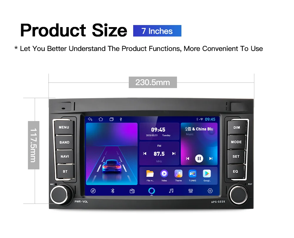 Kapud 7'' Android Car Radio Multimedia GPS For VW Touareg 2004-2011 Transporter T5 Multivan DSP 4G CarPlay SWC Naviagtion