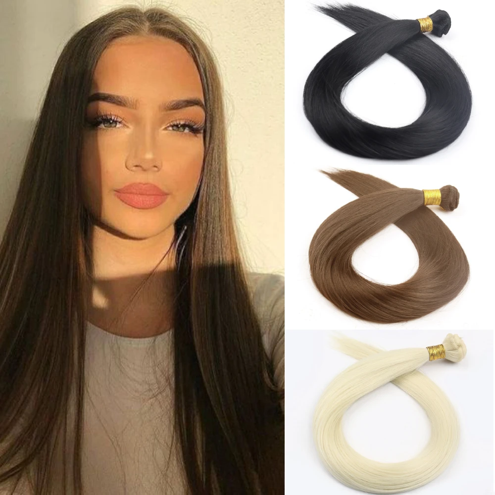 AZQUEEN Long Straight Synthetic hair strands Natural Hair Extensions