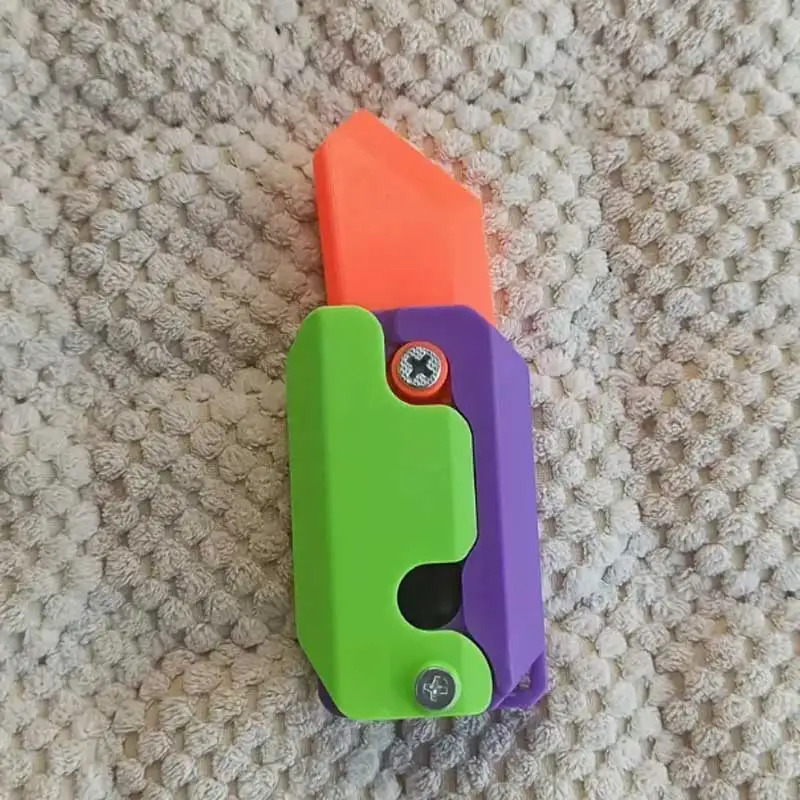 carrot knife toy 3D Luminous Carrot Knife Pushcart Small Toys Stress Reducing Toys Gravity Flip Carrot Knife Safe Stress Reducing Pocket