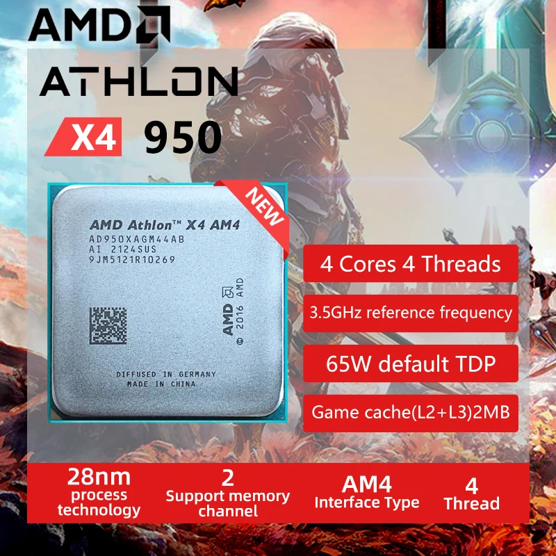 Amd Athlon X4 950 4x 3.50 Ghz Amd Athlon X4 950 3.5 Ghz Quad-core Quad-thread L2 = 2m 65w