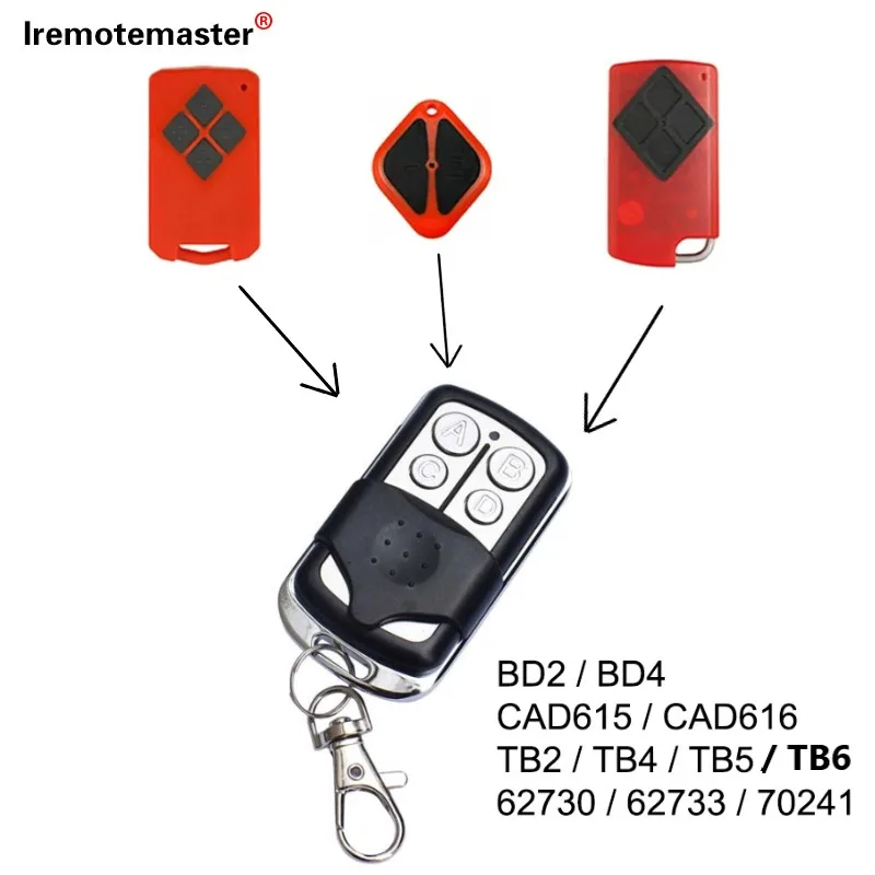 Newest B&D Tritran TB6 Garage Door compatible remote 434mhz for BND TB2 TB5 BD4 BD2 Remote Replacement 433.92mhz
