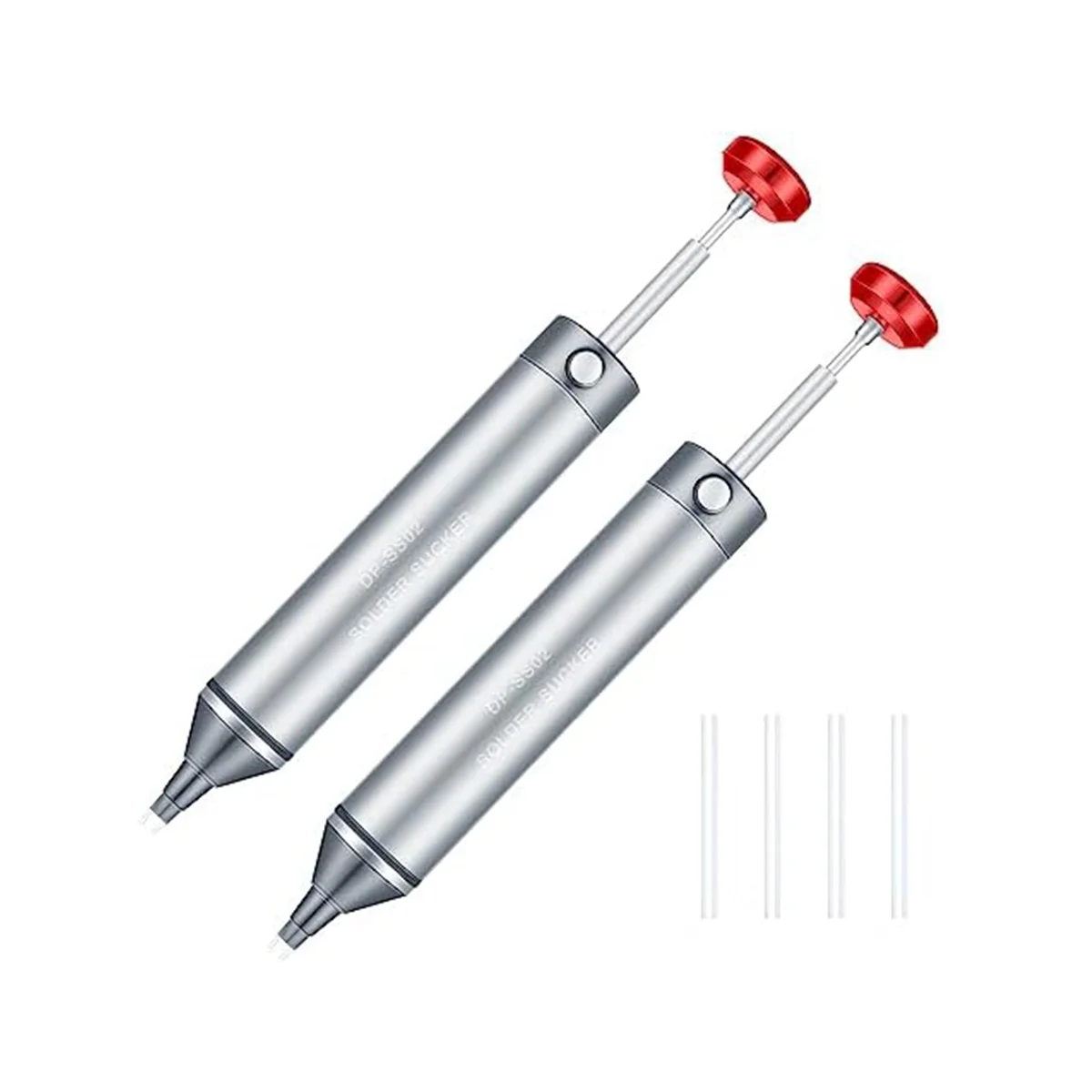 

2 Pcs Solder Sucker No Clog Aluminum Desoldering Pump Solder Suction Device, Heat Resistant Silicone Suction-Nozzle