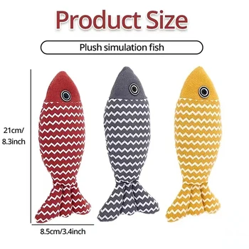 MADDEN Cat Fish Toy Cat Scratcher Catnip Toy Interactive Simulation Fish Cat Mint Fidget Toys Stuffed Playing Toy For Cat Kitten 6