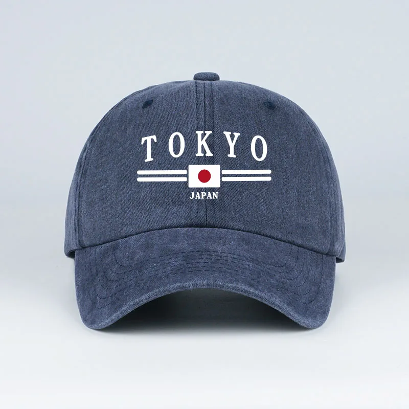 TOKYO JAPAN 프린트 워싱 야구 모자 도쿄 일본 도시 스타일 클래식 패션 일상 출퇴근, 사이클링, 낚시 휴일 선물