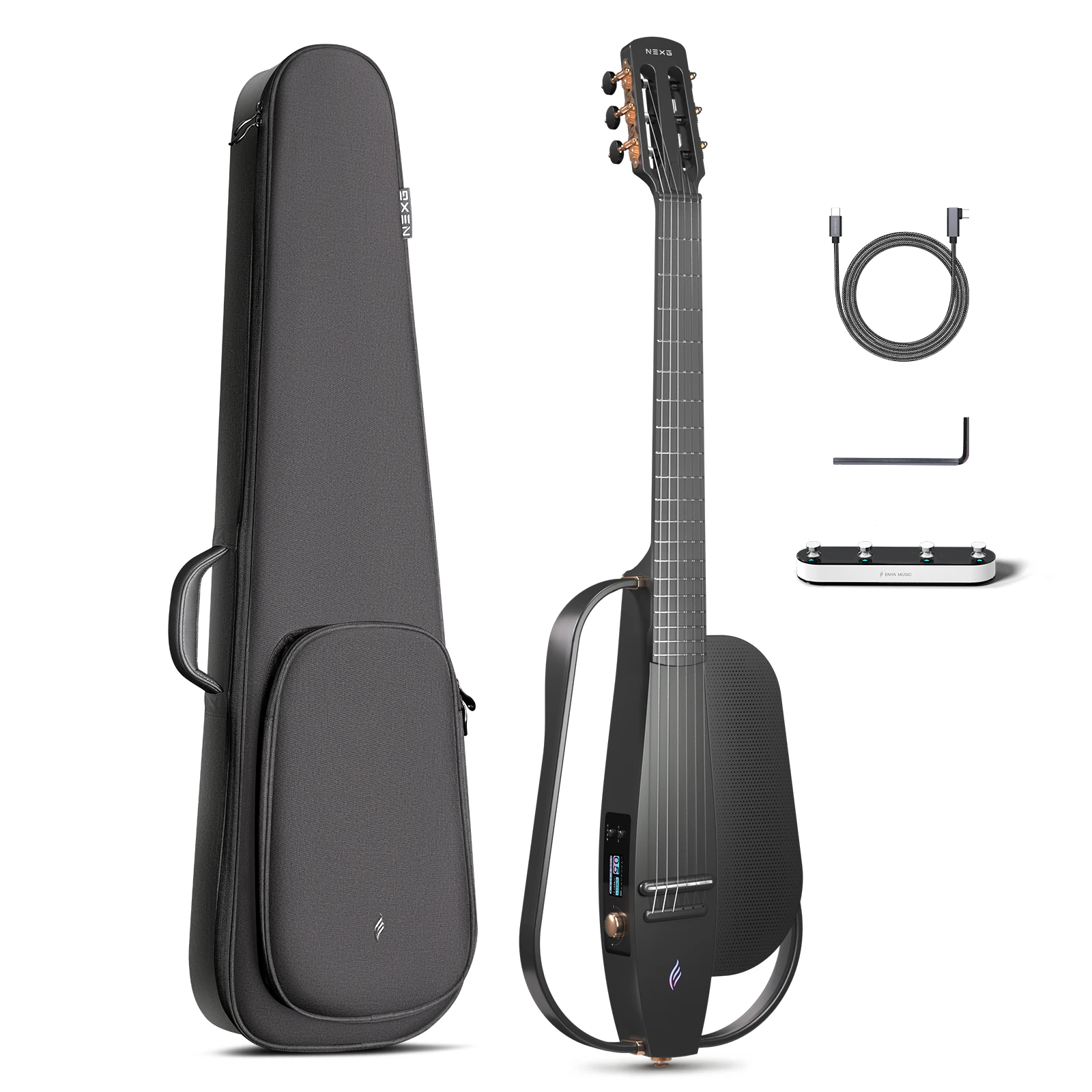 

Enya Acoustic-Electric Carbon Fiber Classical Nylon String Travel Guitar NEXG 2N Smart Acustica Electric Guitarra with 50W Wirel