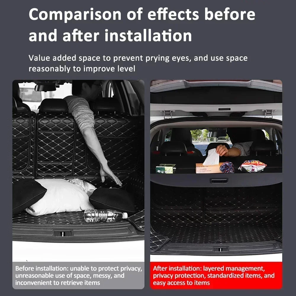 Rear Trunk Cargo Cover Car Partition Board Security Shield Shade Curtain Auto Interior Accessory for Volvo XC90 T6 T8