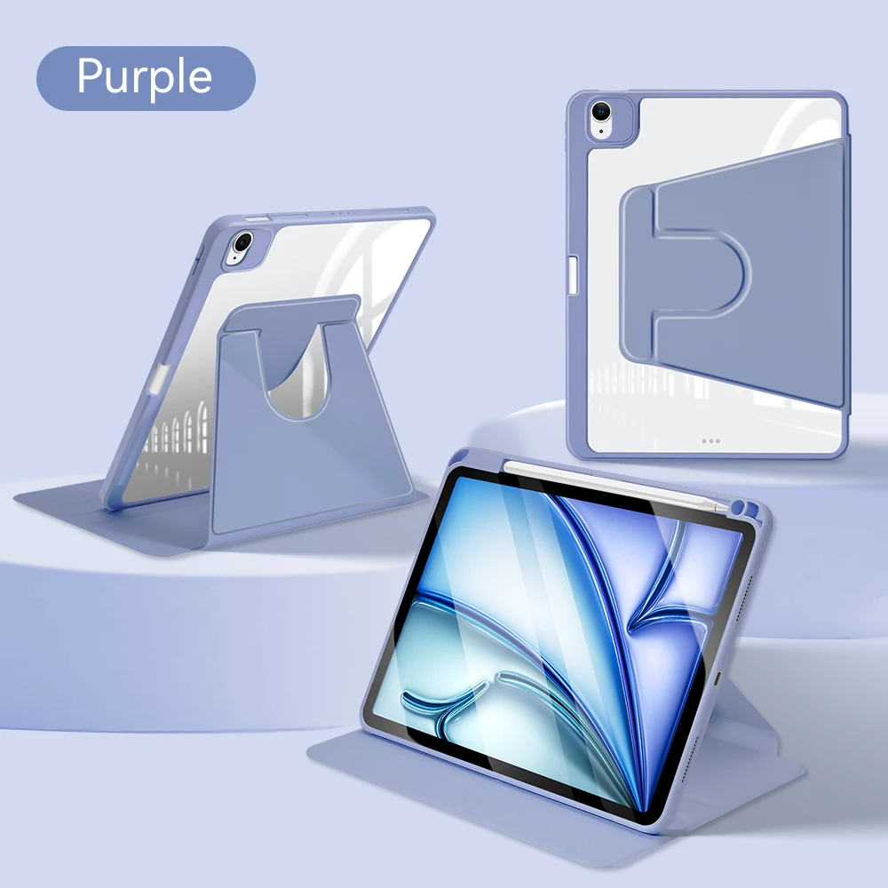Acrylic 360° Rotating Tablet Case with Pencil Holder