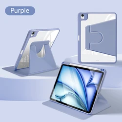 Acrylic 360° Rotating Tablet Case with Pencil Holder - iPad A16 11 2025 (Purple)