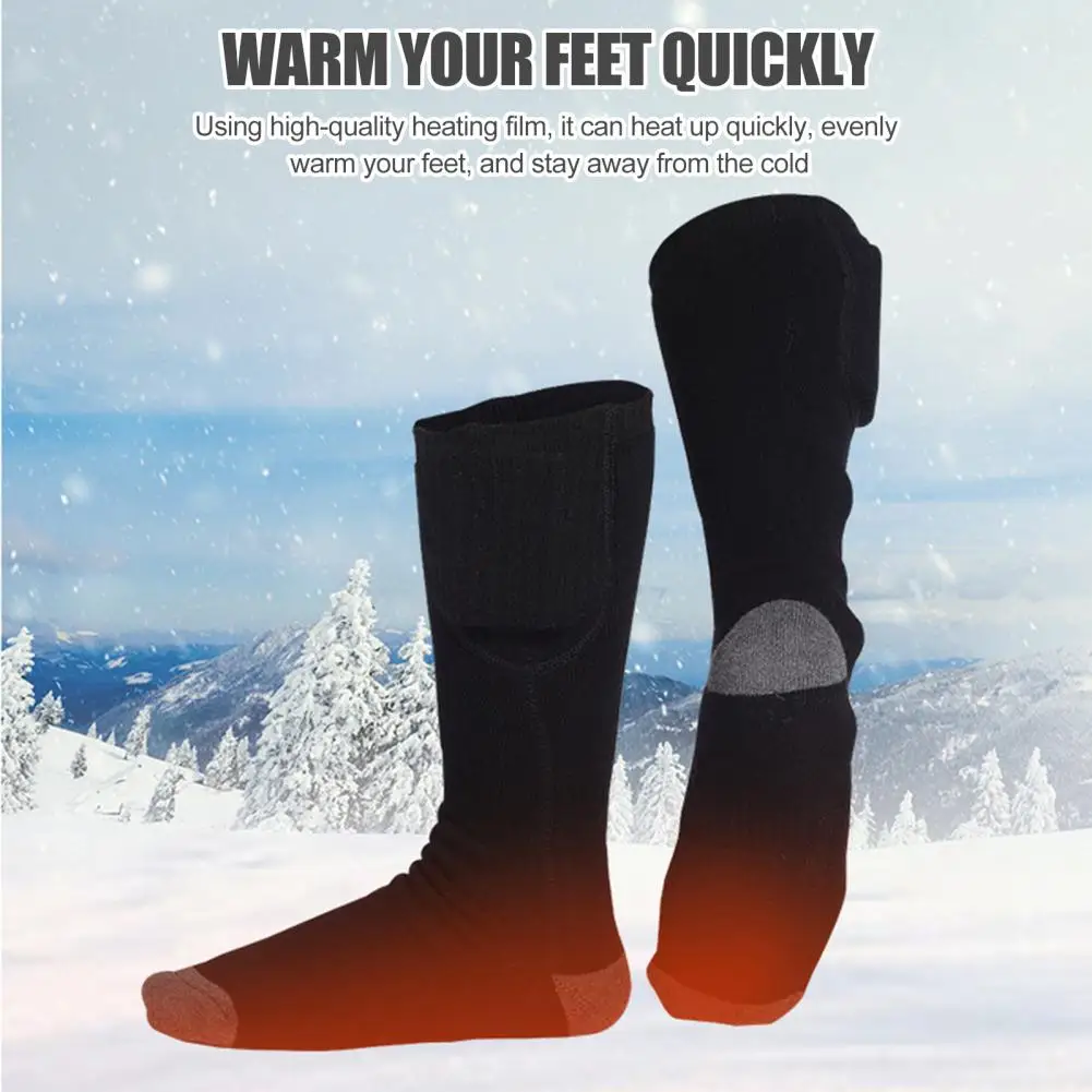 65℃ Heated Socks Winter Heating Socks Warmth USB Rechargeable Heated Boots Outdoor Spots Snowmobile Skiing Sock
