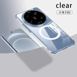 Magsafe-Compatible Magnetic Translucent Matte Acrylic Phone Case with Wireless Charging for Xiaomi 14T Pro (Clear)