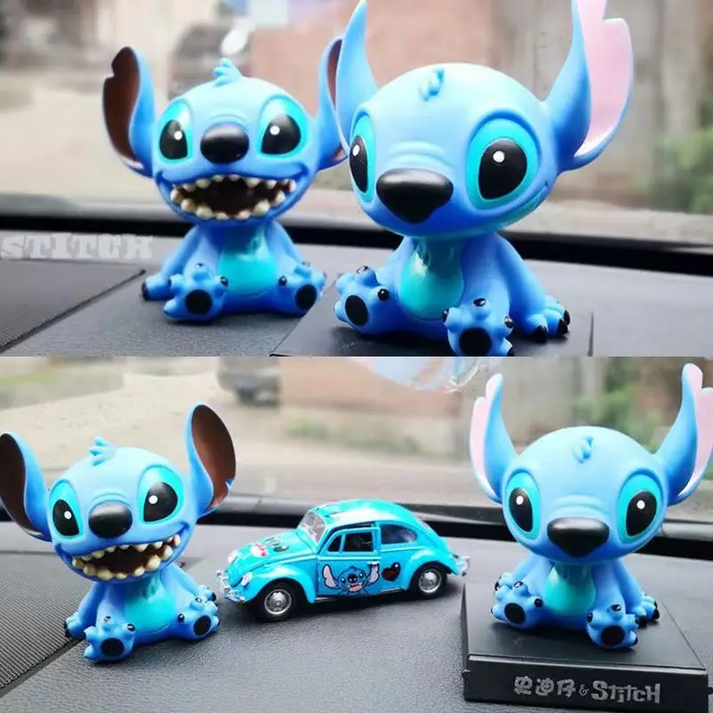 Disney dos desenhos animados lilo & stitch figura boneca stich balançando  cabeça bonecas anime pvc figura de ação crianças coletar modelo brinquedos  decoração do carro