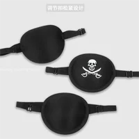 Pirate Eye Patch Unisex Black Single Eyepatch One Eye Washable Adjustable Concave Eye Patch Kid Pirate Cosplay Costume 2