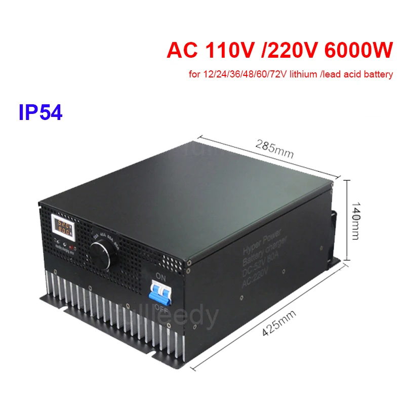 Lifepo4 리튬 이온 스마트 충전기, 6000W, 4500W, 48V, 100A, 72V, 50A, 54.6V, 60A, 58.4V, 80A, 58.8V, 50.4V, 80A, 72V, 100A, 50.4