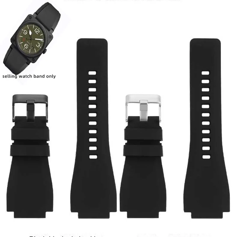 Cinturino In Gomma Nera Fibbia Ad Ardiglione Da Uomo Per Bell Ross Br01 Br03 Accessori Per Orologi Con Cinturino Impermeabile Per Sport All'Aria Apert