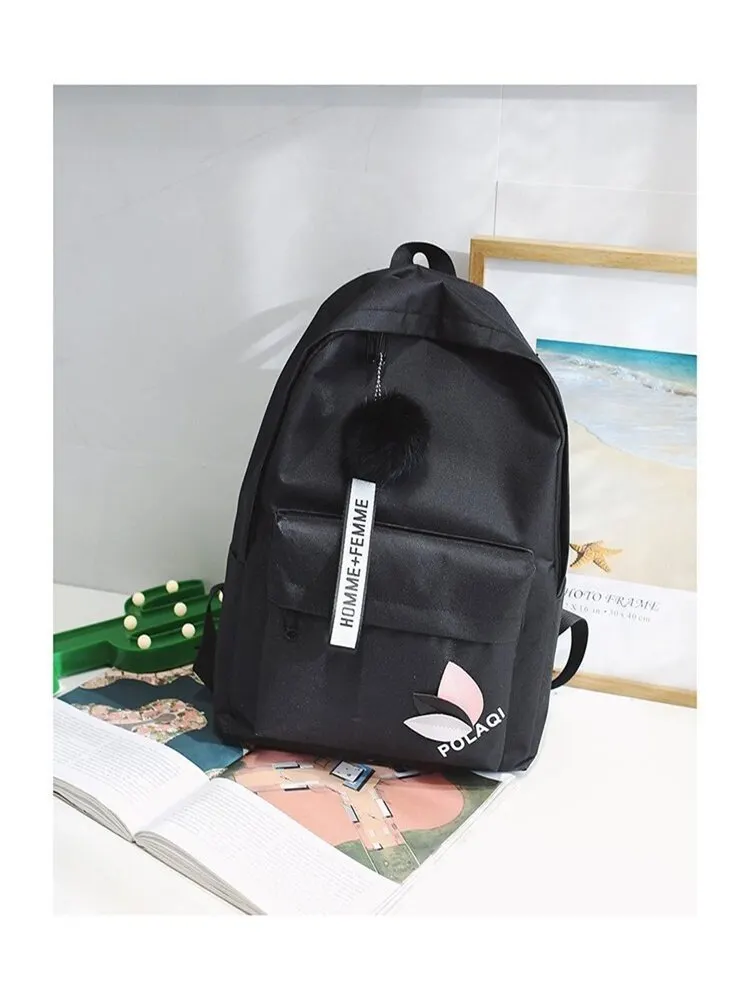 

New Street Trend Leaves Printed Canvas Casual Shoulder Bag Oxford Cloth Large-capacity Travel Backpack Male And Female Guess Bag