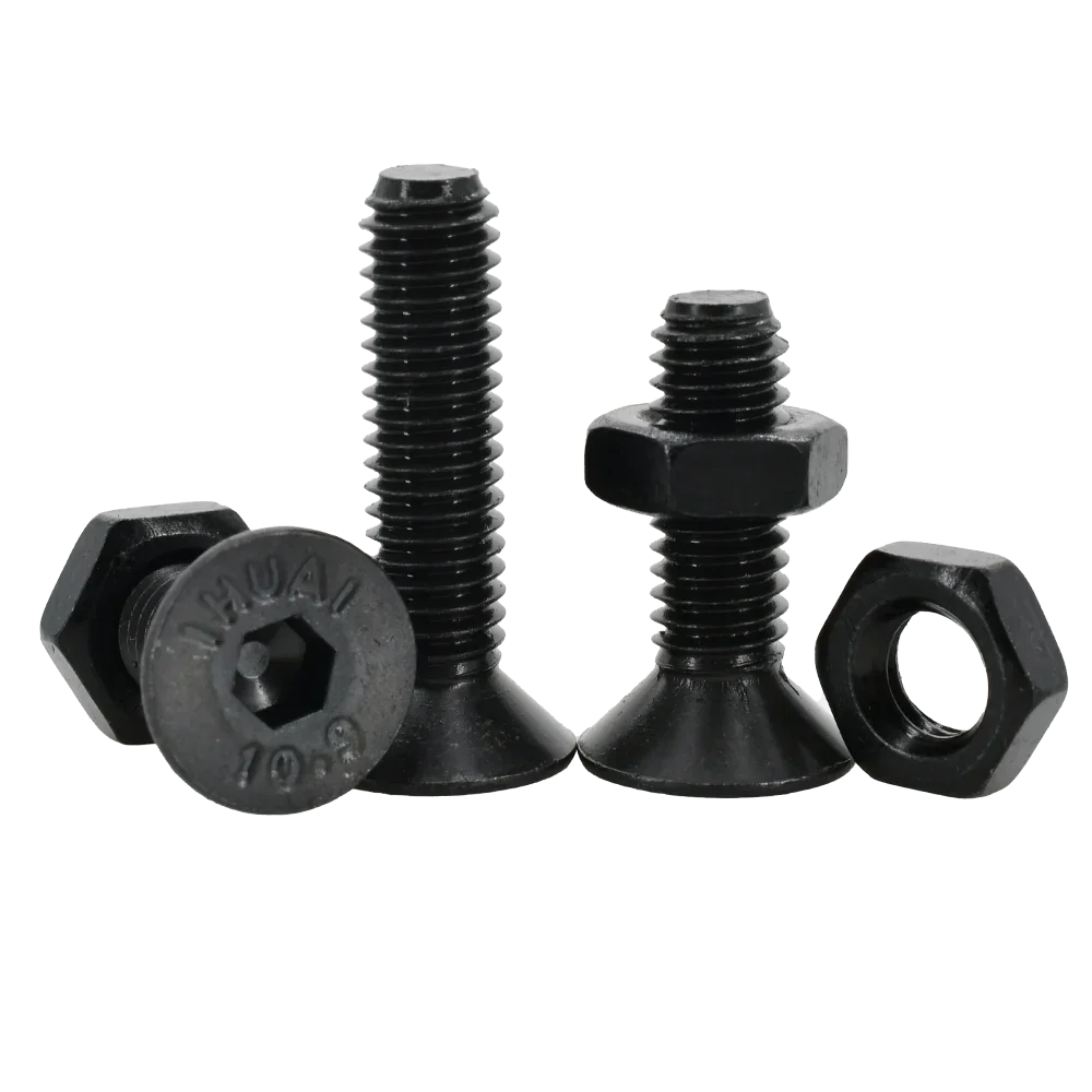 DIN7991 Allen Flat Head Hex Bolt Nut Set Kit M2 M3 M4 M5 M6 Black Grade 10.9 Steel Hex Hexagon Socket Countersunk Head Screw