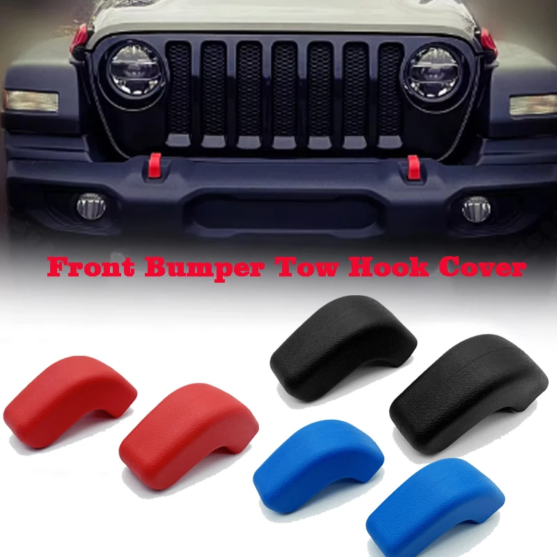 Front Bumper Tow Hook Covers Towball Hook Protector for Jeep Wrangler JK JL Gladiator JT 2007-Car Accessories
