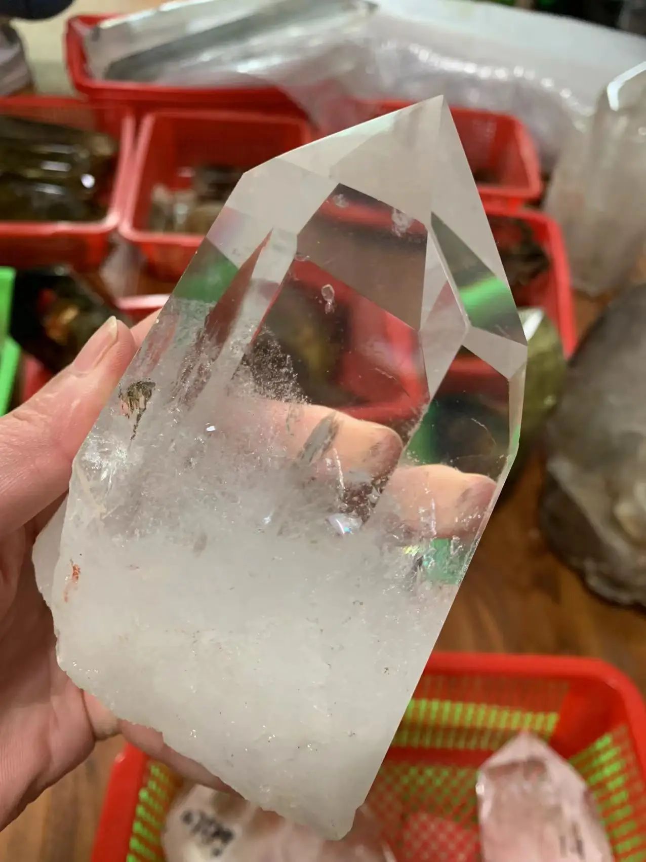 Beautiful Natural Transparent Crystal Point Natural Crystal Energy Tower 4