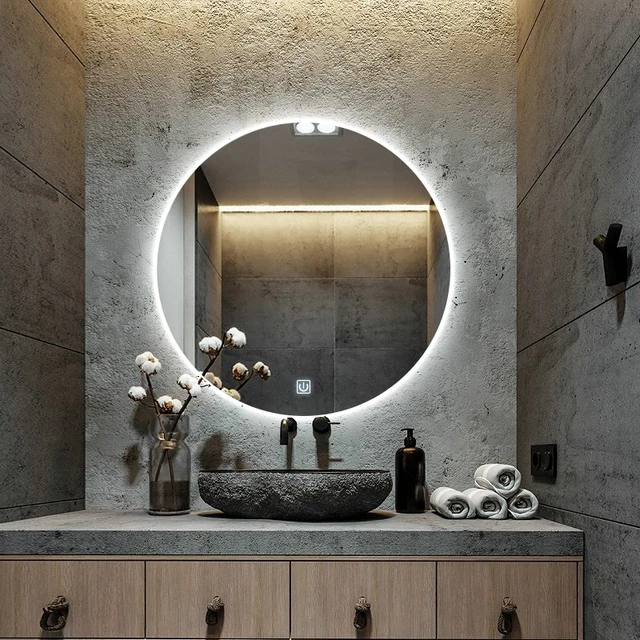 Modern WC Design  Modern interior design, Wc design, Round mirror bathroom
