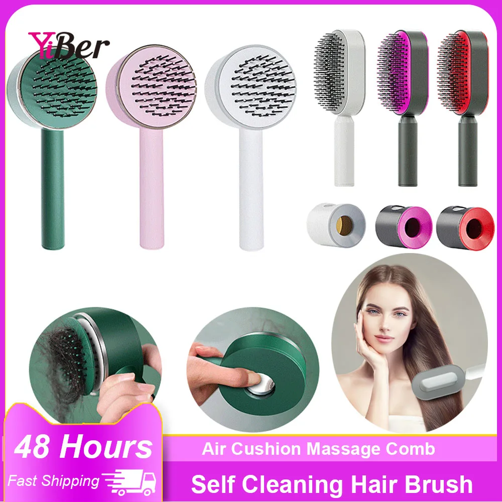 Self Cleaning Hair Brush - New 3D Air Cushion Massager Brushes Airbag  Massage Comb Brush Detangler | Detangling Anti Static Hairbrush Cleaner for  Men