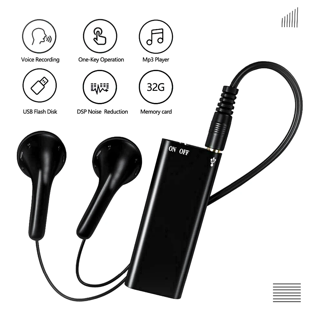Портативный аудио-рекордер с USB-зарядкой MP3-плеер 8/16/32 ГБ диктофон s