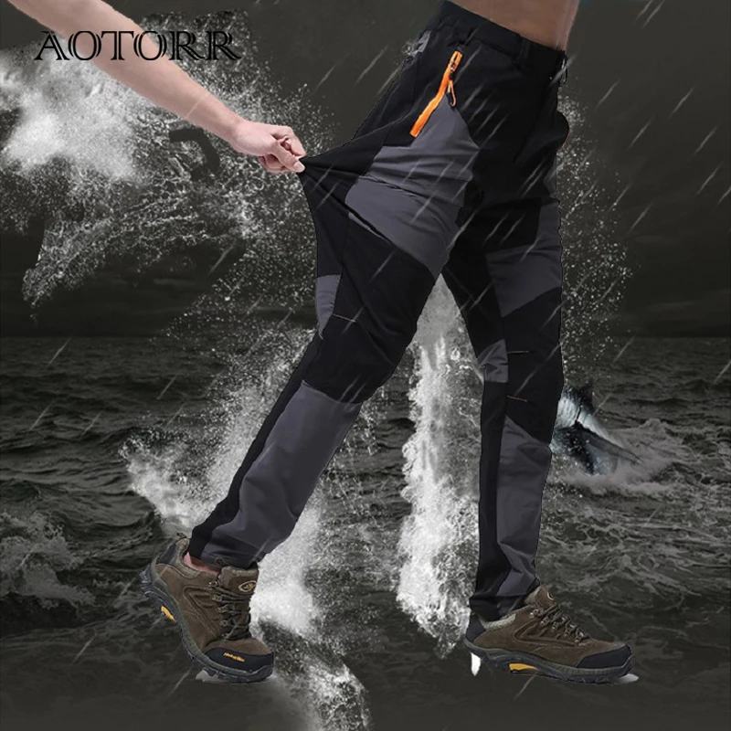 

Outdoor Elastic Assault Pants Men Spring Waterproof Breathable Men's Long Trousers Autumn Quick-drying Stitching Hiking Fishing
