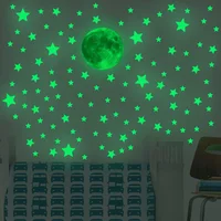 Luminous Moon Stars Wall Stickers for Kids room Bedroom Decor Glow in the dark Earth Wall Decals Noctilucent Stickers Home Decor 4