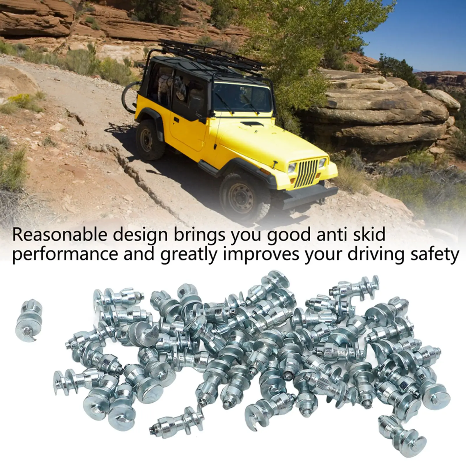 【50pcs】Universal Tire Spikes Anti-Skid Stud Screws for Cars, Forklifts & Off-Road Vehicles