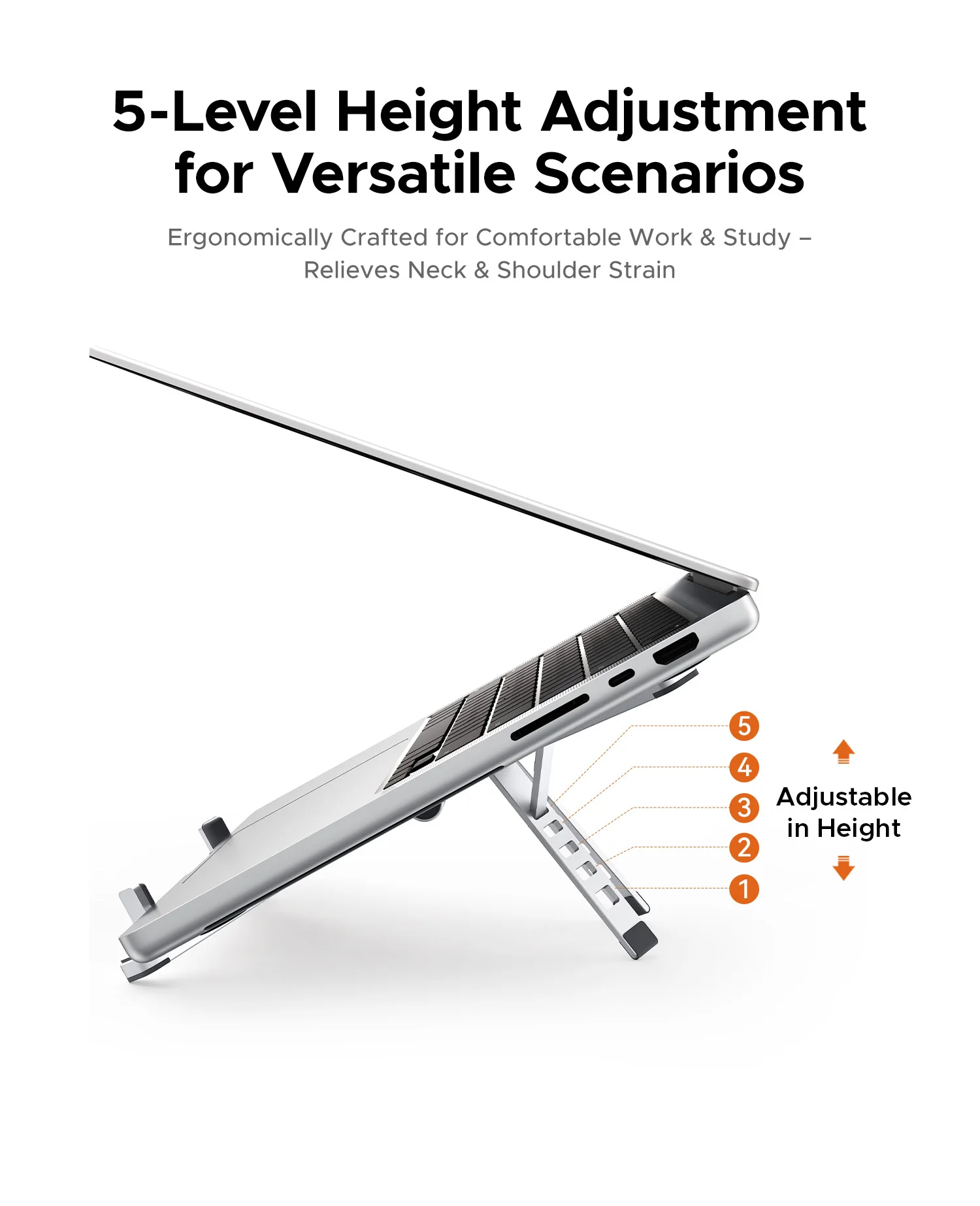 ORICO 노트북 스탠드 Macbook Air Pro용 접이식 알루미늄 수직 노트북 스탠드 노트북 지원 Macbook Pro 태블릿 폰 스탠드