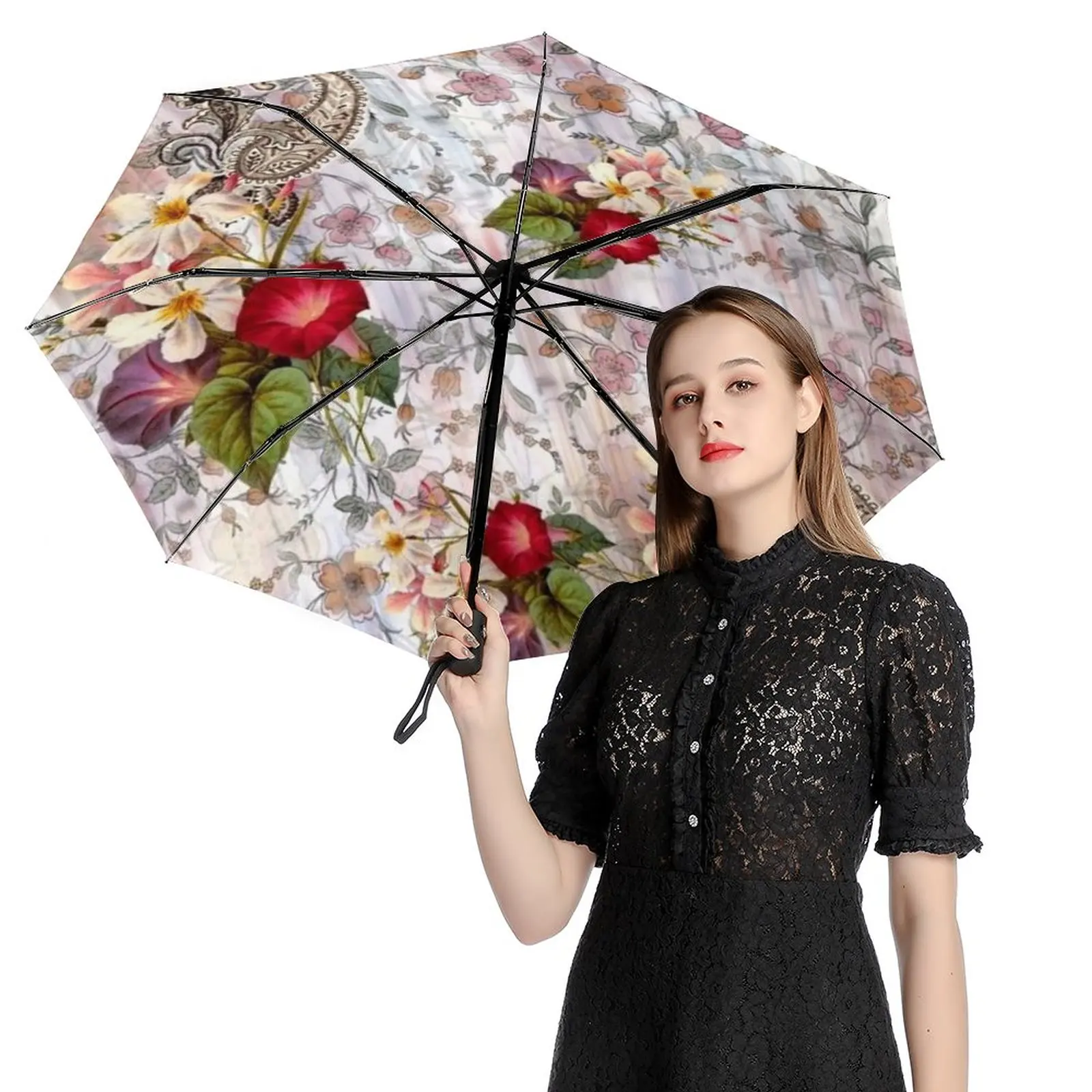 

Automatic Umbrella Rain Sun Rain Anti Uv Windproof Beach Umbrella Girl Parasol Folding Parasol Umbrellas Rain Women Portable68