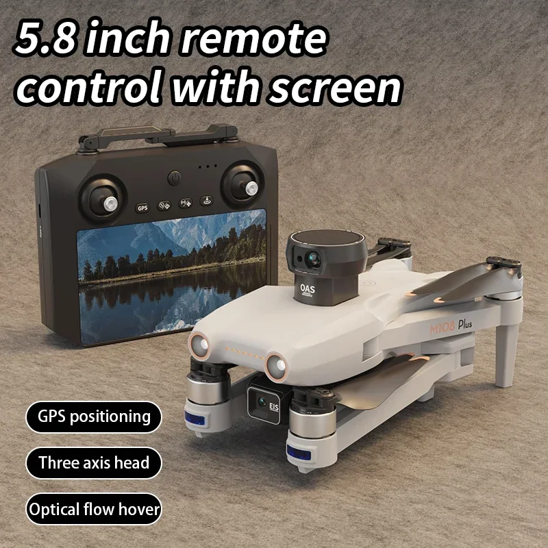 Nuovo M108 Plus GPS Brushless Drone Professionale Con Touch Screen 3-Axis Gimbal Evitamento Ostacoli 5G FPV RC Quadcopter Dron Giocattolo - immagine 3