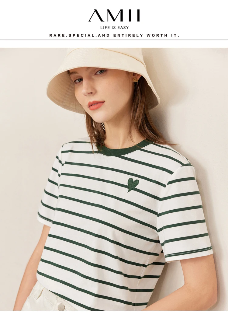 Amii minimalista t-shirts para mulher 2023 primavera