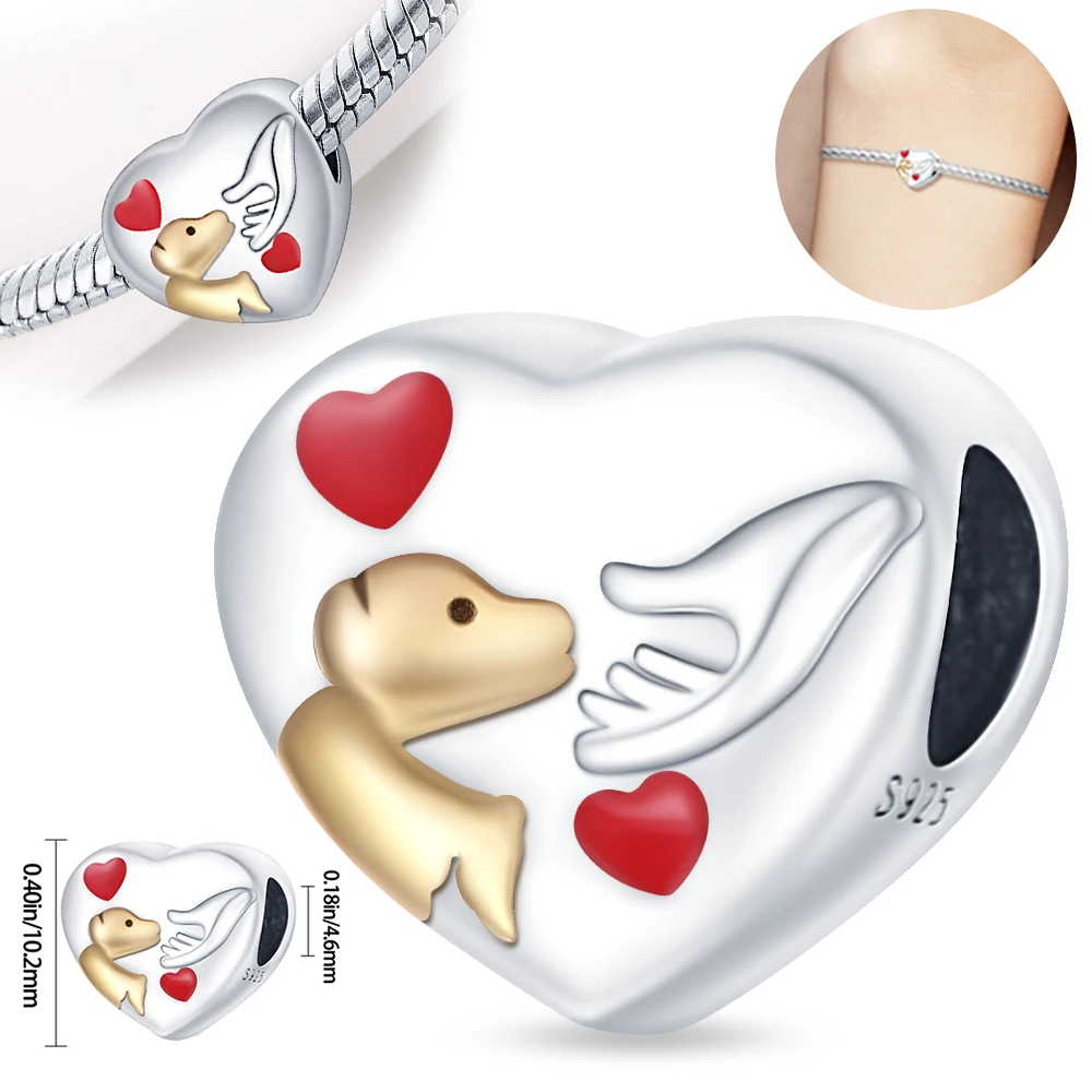 

Новинка 2023, подвески-бусины из серебра 925 пробы с романтическим сердцем, подходят для оригинального браслета «сделай сам», на день матери, ювелирные изделия, подарки