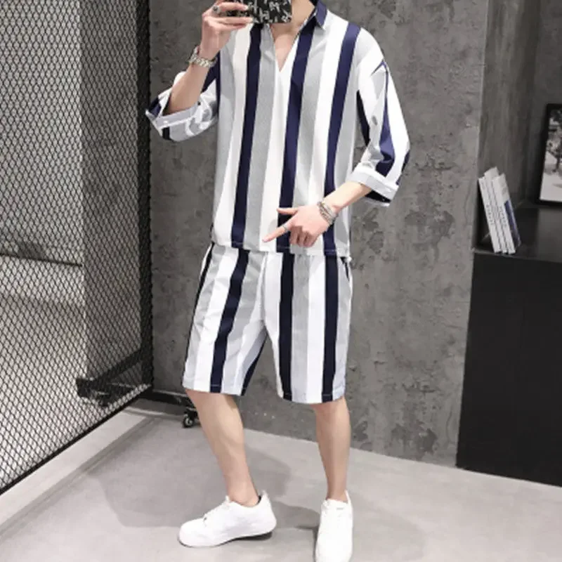 thumbnail image 1 of Conjunto de pantalones cortos para hombre, ropa de trabajo, sudaderas, chándal suave, novedad en camisetas y tops, conjuntos de camisetas y pantalones cortos para hombre, moda para hombre 2024 XL, 1 of 5